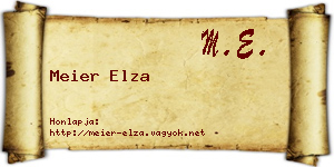 Meier Elza névjegykártya